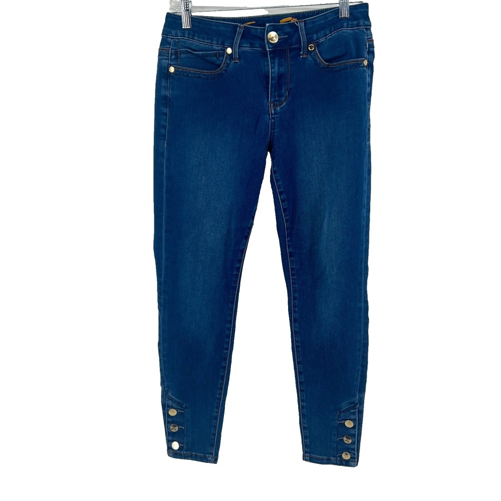 Seven7 Women's Jeans Blue Size 8P Skinny Straight Leg Stretch Mid Rise 29" Denim